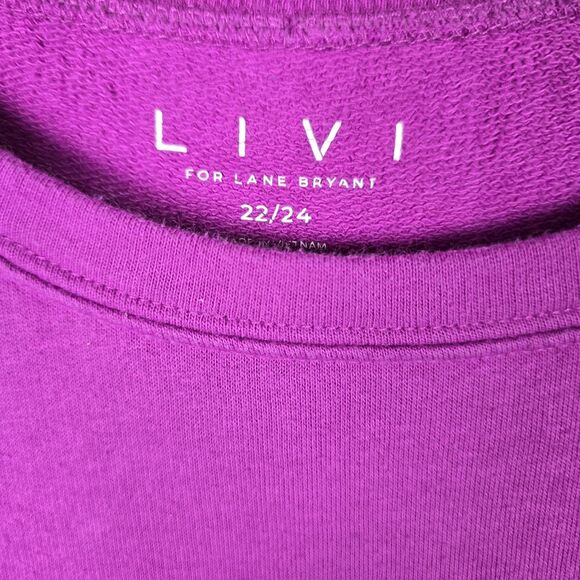 LIVI for Lane Bryant Sweatshirt Womens 22 24 Purple Blue Colorblock Soft Charm - Picture 10 of 10